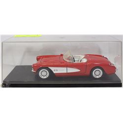 DIE CAST 1957 CORVETTE IN DISPLAY CASE