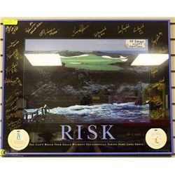 EDMONTON ESKIMOS SIGNED PICTURE FRAMED 31X25