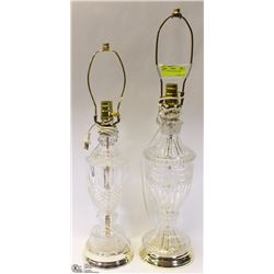 SET OF TWO CUT GLASS LAMPS