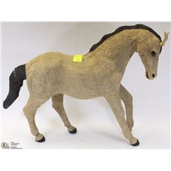LARGE HANDCRAFTED BURLAP HORSE 20"X15"H