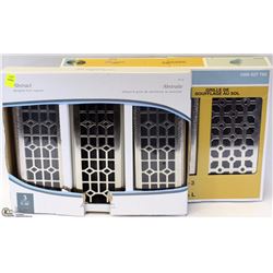 6 NEW FANCY METAL FLOOR REGISTER COVERS - PEWTER