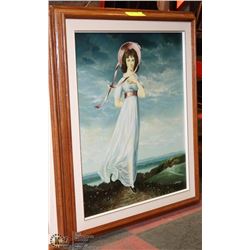 SIGNED J. THOMAS PINKY  PAINTING FRAMED