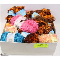 BOX OF FEATHER AND EYELASH YARN