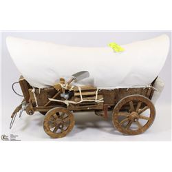 ANTIQUE HANDMADE WOOD WAGON MEXICO 20" LONG