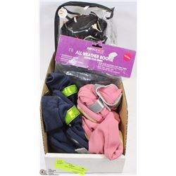 BOX OF VARIOUS SIZE DOG BOOTS