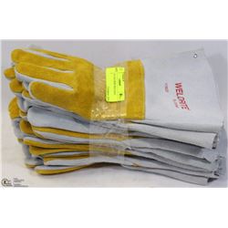 6 PAIRS OF LEATHER WELDING GLOVES
