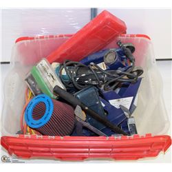 TOTE WITH MISC TOOLS AND ETC INCL MAKITA