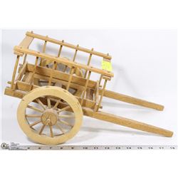 ARTIST CARVED COLLECTABLE WOODEN HORSE CART
