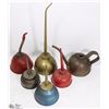 Image 1 : SIX ANTIQUE OIL CANS/DISPENSERS