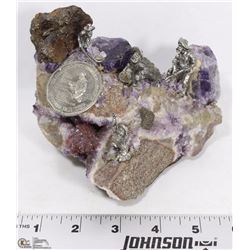 AMETHYST GEODE WITH INLAID TOKEN AND MINORS