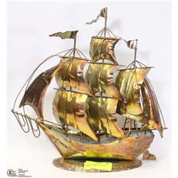 HANDCRAFTED TIN SHIP (HONG KONG) 16"X16"H