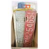 Image 1 : BOX OF ASSORTED LICENSE PLATES INCL NOVA SCOTIA &