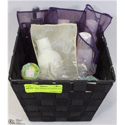 NEW BASKET W/BEAUTY PRODUCTS, BATH