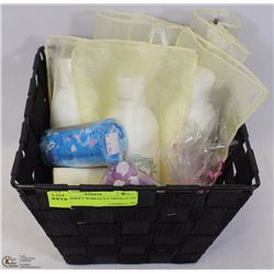 NEW BASKET W/BEAUTY PRODUCTS, BATH