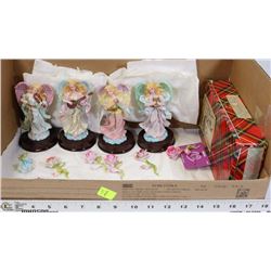 FLAT OF ANGEL AND FLOWER ORNAMENTS