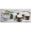 Image 1 : FLAT WITH PORCELAIN CUPS SAUCERS CREAMER SUGAR AND