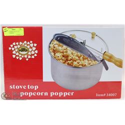 NEW PRO POPPER STOVE TOP POPCORN MAKER