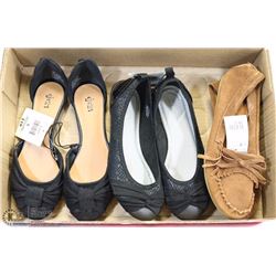 FLAT OF LADIES VARIOUS NEW SHOES, 3 PAIRS SIZE 8