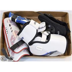 FLAT OF VARIOUS SPORTS PROTECTIVE GEAR