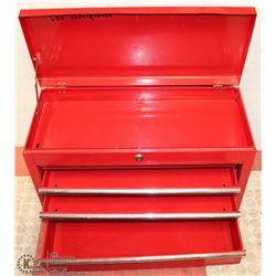 METAL TOOL BOX WITH 4 SLIDING DRAWERS AND TOP