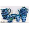 Image 1 : VINTAGE INARCO INDIGO BLUE MOOD FRUIT MOTIF SET