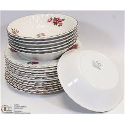 STACK OF JOHNSON BROTHERS PLATES AND BOWLS