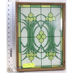 VINTAGE CUTLER PAINTED GLASS AND WOOD