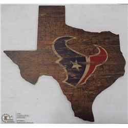 NFL OFFICIAL HOUSTON TEXANS STATE SHAPE SIGN