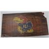 Image 1 : KANSAS JAYHAWK STATE SHAPE SIGN