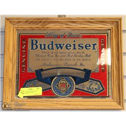 VINTAGE BUDWEISER KING OF BEERS MIRROR 12"X14"