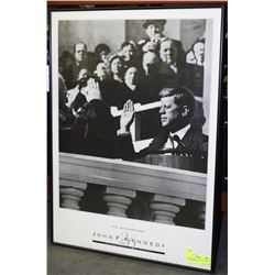 FRAMED PRINT OF JOHN F KENNEDY INAUGURATION
