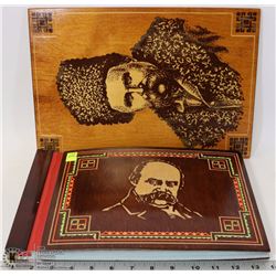 HAND CARVED UKRAINIAN SCRAPBOOK WITH WALL HANGING