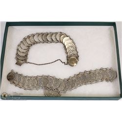 2 VINTAGE BRACELETS INCL. 1930-40'S COIN BRACELET