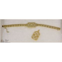 GOLD PLATED STERLING SILVER  CAMPHOR GLASS AND