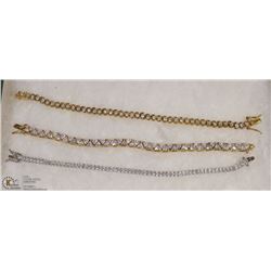 2 GOLD PLATED STERLING SILVER AND CZ BRACELETS