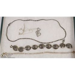 LOT OF3 STERLING SILVER PCS INCL STERLING CZ DROP