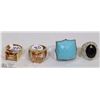 Image 1 : LOT OF 4 RINGS INCL GOLD  PLATED WITH CHAMPAGNE