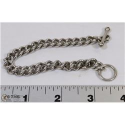 STERLING SILVER .925 CURB CHAIN AND CZ TOGGLE