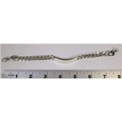 STAMPED .925 STERLING SILVER ID BRACELET 57 GRAMS