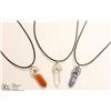 Image 1 : LOT OF 3 SEMI PRECIOUS STONE PENDANTS WITH
