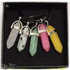 Image 1 : LOT OF 5 SEMI-PRECIOUS STONE PENDANTS W/ 18"