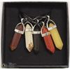 Image 1 : LOT OF 5 SEMI-PRECIOUS STONE PENDANTS W/ 18"