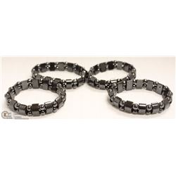 LOT OF 4 BLACK MAGNETIC BRACELETS