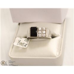 MENS BLACK ONYX RING SIZE 10