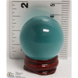 #130 BLUE CAT EYE QUARTZ CRYSTAL SPHERE BALL