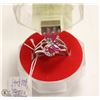 Image 1 : #57 RED RUBY,CZ GEMSTONE RING