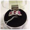Image 1 : #61 RED RUBY,CZ GEMSTONE RING
