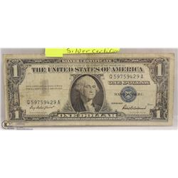 1957 US $1 BLUE SEAL SILVER CERTIFICATE