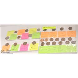 4 CARDS WITH ASSORTED MOSTLY CANADIAN COINS INCL