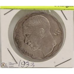 1933 GERMAN NAZI 100 MARK COIN W/ ADOLF HITLER